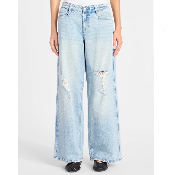 Distressed Denim Wide Leg Jeans Pants 2-Pack Size 12 - Picture 5 of 8